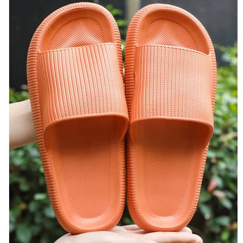 VIP Домашни чехли с дебела платформа Мъжки сандали за баня Противохлъзгащи се чехли за баня Меки домашни обувки Летни плажни пързалки