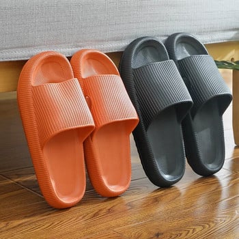 VIP Домашни чехли с дебела платформа Мъжки сандали за баня Противохлъзгащи се чехли за баня Меки домашни обувки Летни плажни пързалки