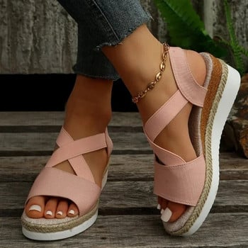 Γυναικεία πέδιλα Wedge Platform Open Toe 2024 Σανδάλια Espadrilles Summer Plus Size για γυναίκες Ρετρό γυναικεία casual παπούτσια για εξωτερικούς χώρους