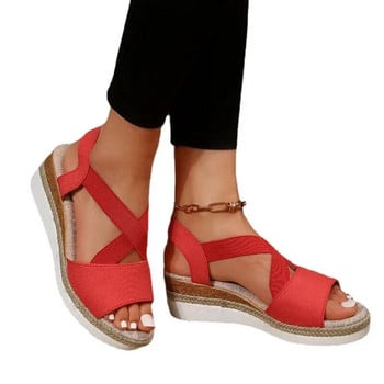 Γυναικεία πέδιλα Wedge Platform Open Toe 2024 Σανδάλια Espadrilles Summer Plus Size για γυναίκες Ρετρό γυναικεία casual παπούτσια για εξωτερικούς χώρους