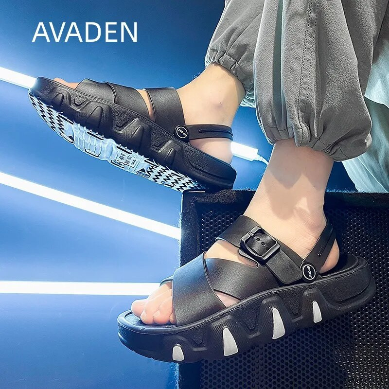 Pludmales sandales vīriešiem ikdienišķas platformas āra ūdensnecaurlaidīgas, ērtas, modernas, elpojošas modes apavi vasaras galvenajā