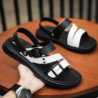 Vyriški sandalai vasaros laisvalaikiui paplūdimio atostogų sandalai vyriški batai 2021 m. Nauji lauko vyriški retro stiliaus patogūs laisvalaikio sandalai vyriški sportbačiai