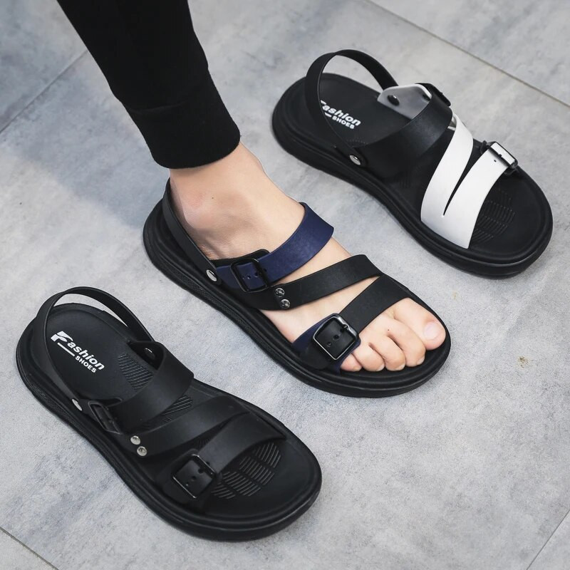 Vīriešu sandales vasaras brīvlaikam pludmales brīvdienu sandales Vīriešu apavi 2021. g. Jaunas āra vīriešu retro stila ērtas ikdienas sandales vīriešu sporta kurpes