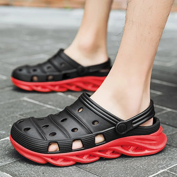 Модни дебели долни градински сабо сандали за мъже лято 2024 за плажни чехли пачуърк EVA сандали мъжки бързосъхнещи неплъзгащи се