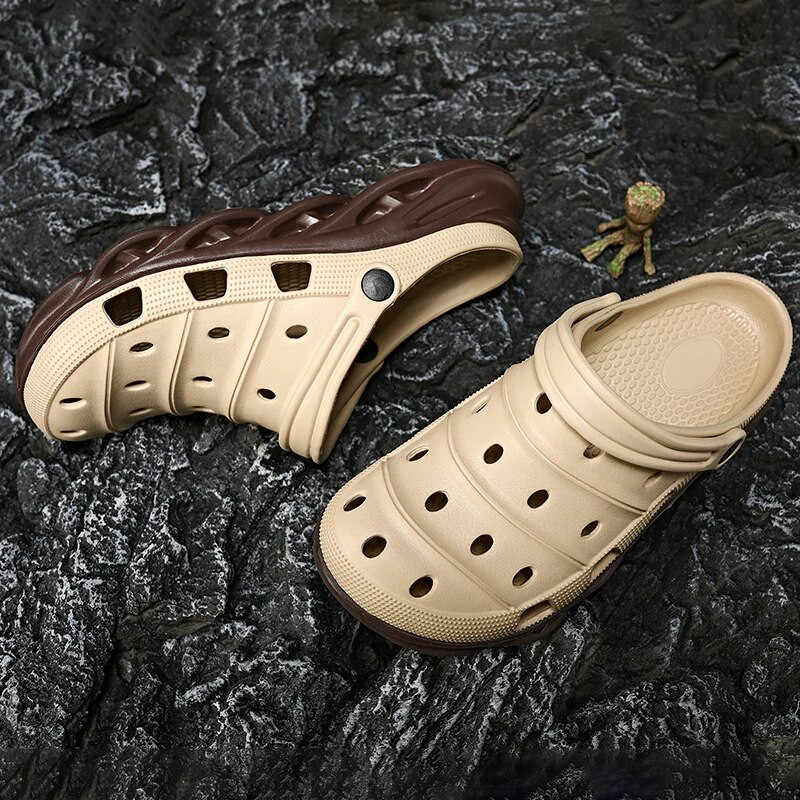 Divatos vastag alsó kerti klumpák férfi szandálok 2024 nyár strandpapucsokhoz Patchwork EVA szandálok férfi gyorsan száradó csúszásmentes