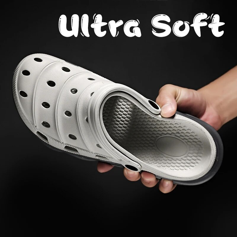 Divatos vastag alsó kerti klumpák férfi szandálok 2024 nyár strandpapucsokhoz Patchwork EVA szandálok férfi gyorsan száradó csúszásmentes