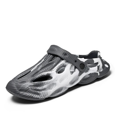 Vīriešu iekštelpu mājsaimniecības čības Vannas istabas apavi vasarā Sieviešu cauruma kurpes Ērtas, biezas zoles āra sandales Tukšas pludmales apavi