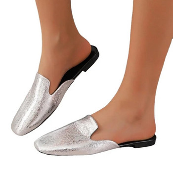 Γυναικεία παπούτσια 2024 Νέα γυναικεία παντόφλα με τετράγωνα δάχτυλα Casual Flat Ladies Mules Fashion Plus Size Outdoor Slides Pantuflas De Mujer