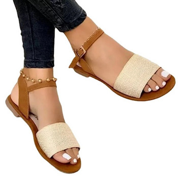 Παπούτσια Γυναικεία 2024 Hot Sale Πόρπη με λουράκι Γυναικεία σανδάλια Μόδα Μασίφ casual πέδιλα Γυναικεία Νέα Peep Toe Flat σανδάλια zapatos