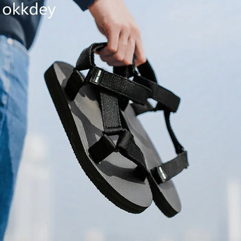 Ежедневни сандали за мъже Плоски дишащи модерни универсални удобни обувки за открито Леки сандали пролет лято основни