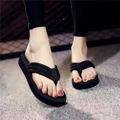 Flip Flops Sieviešu Retro ziedu platformas Kurpes Wedge Beach Resort Kurpes Jaunas Sieviešu Modes Vieglas Mājas Čības Slide Zapatos Mujer