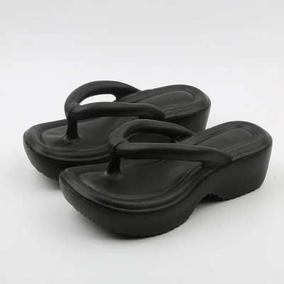 Lucyever 2023 divatos platform papucsok női nyári strand csúszásmentes ékpapucs női otthon Eva puha talpú csúszdák szandálok