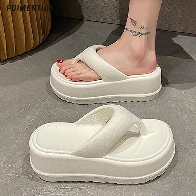 Ķīļi Sieviešu Čības Platformas Sandales Augstpapēžu Kurpes Vasaras Sieviešu Kurpes Pludmales Flip Flops Candy Color Slides Čības Sievietēm 2023