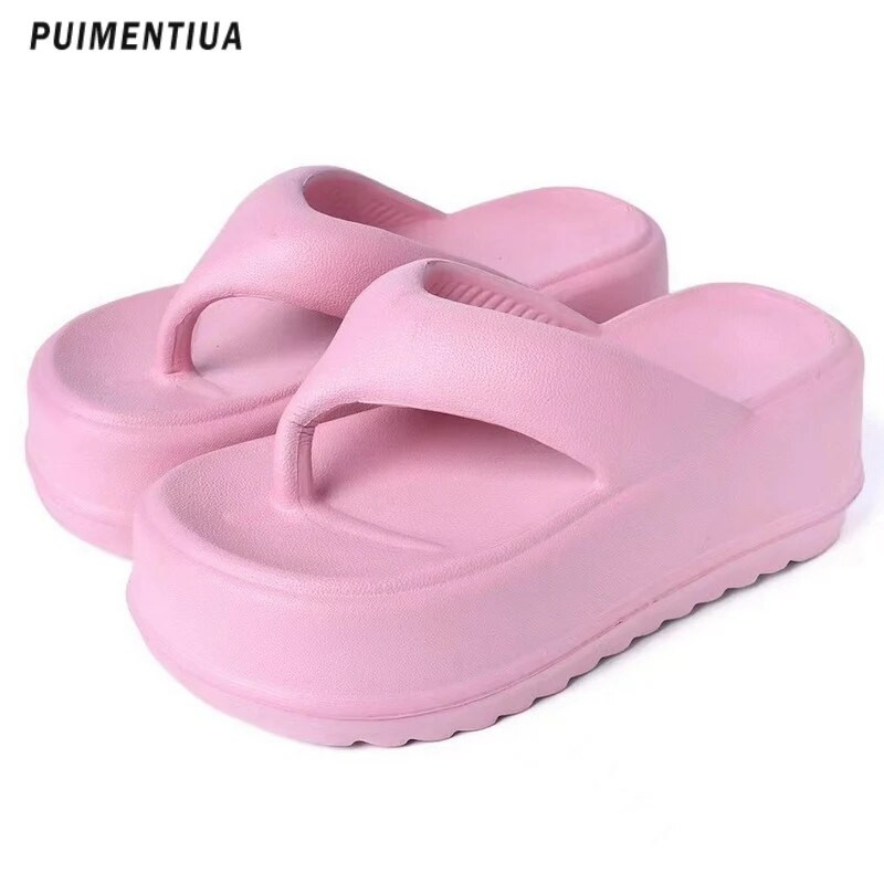 Ķīļi Sieviešu Čības Platformas Sandales Augstpapēžu Kurpes Vasaras Sieviešu Kurpes Pludmales Flip Flops Candy Color Slides Čības Sievietēm 2023