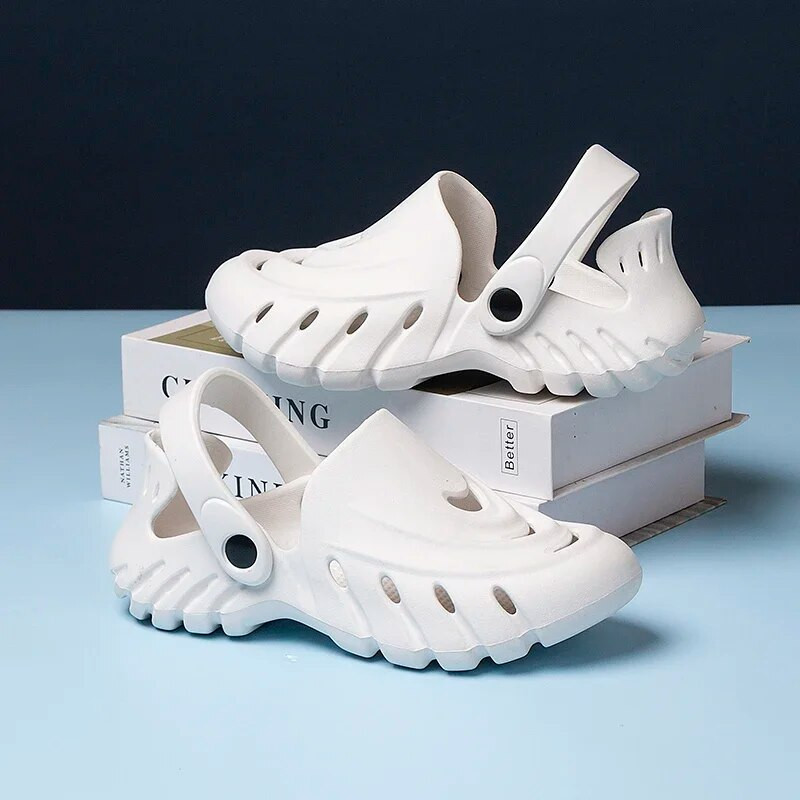 Iedobes elpojošas vīriešu sandales brīvā dabā ikdienas pludmales vīriešu čības vīriešu ūdens sandales Vīriešu čības Vieglas koka tupeles, kurpes