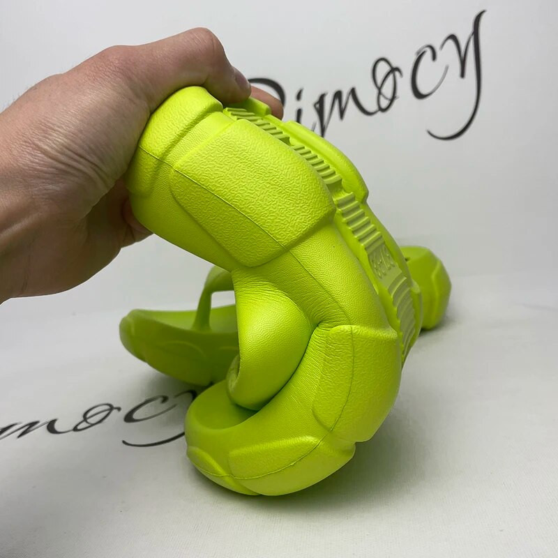 Új divatos platform papucsok, női, 2023. nyár, vastag talpú, csúszásmentes strandpapucs női márka, tervező, csíptetős lábujj ékszandál