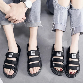2022 Нови летни мъжки модни сандали Спорт на открито Плажни двойки Ежедневни плоски удобни отворени пръсти Готини обувки Чехли с приплъзване