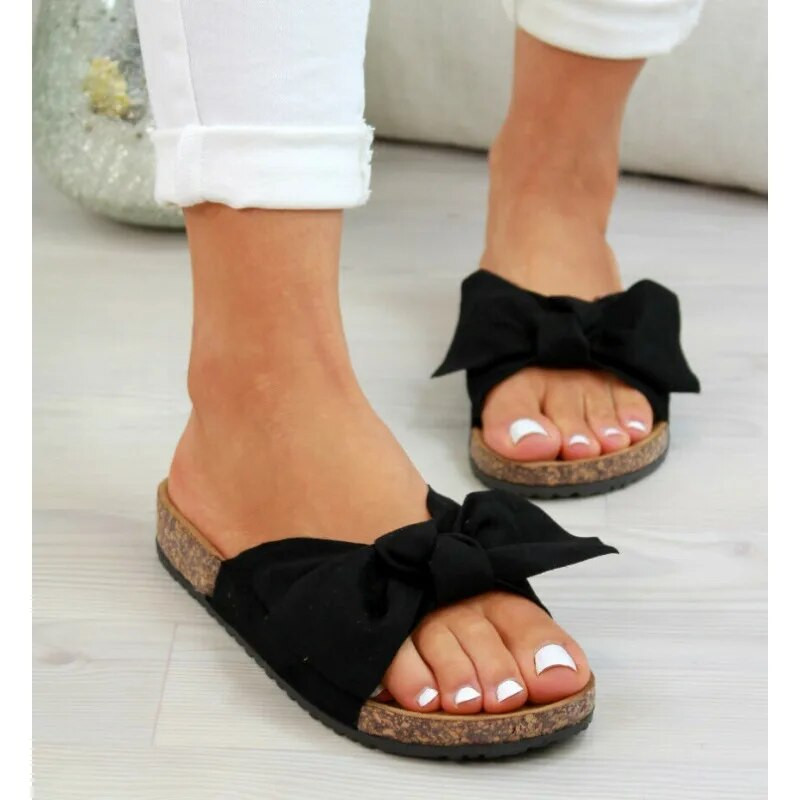 Női szandálok 2023 Nyári Platform Retro szandálok Női Divatos masni Leopard Strandpapucs Női Nagy méretű