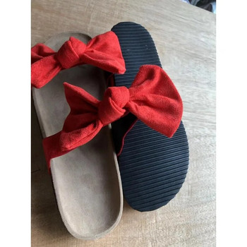 Нови летни дамски сандали Плоски обувки с копринен лък Дамски плажни обувки Чехли Модни студентски домашни домашни ежедневни чехли 35-43