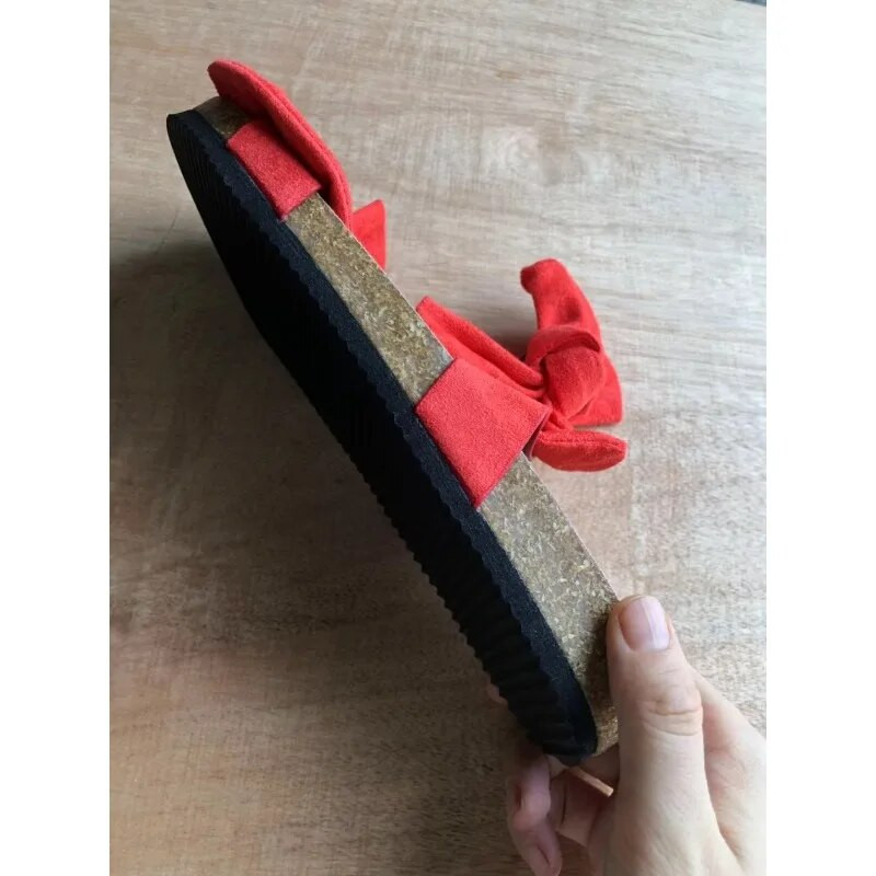 Jaunas vasaras sieviešu sandales Zīda bantes plakanas kurpes Sieviešu pludmales apavi čības āra modes studentiem mājas ikdienas čības 35-43