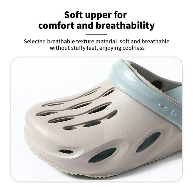 2024. aasta suvised meestemood rannasandaalid paksu talla sussid veekindlad libisemisvastased sandaalid plätud libisemiskindlad varvastega EVA auguga kingad