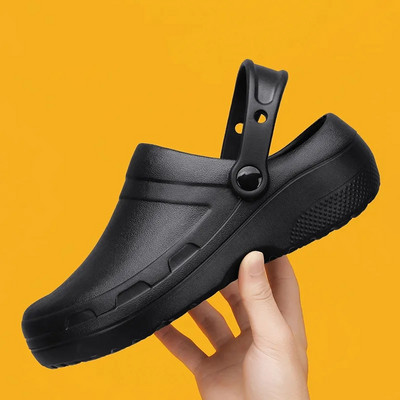 Summer Men Sandals Casual Slippers Waterproof Oilproof nurse Chef shoes Breathable Lightweight Garden Sandals Beach Aqua Shoes