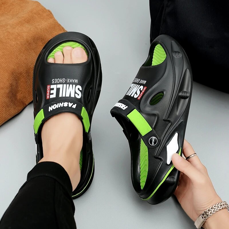 Modes vīriešu āra sandales Čības Pludmales Ērtas, mīkstas zoles koka tupeles Vīriešu ikdienas apavi Dārza apavi Vīriešu sieviešu pludmales sandales