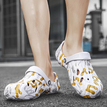 Ανδρικά καλοκαιρινά παπούτσια για τρύπες Wear Graffiti Trend Home Ζευγάρια Αντιολισθητικά σανδάλια με τρύπα Baotou Παντόφλες Ανδρικά φοιτητικά σανδάλια πλατφόρμας 49