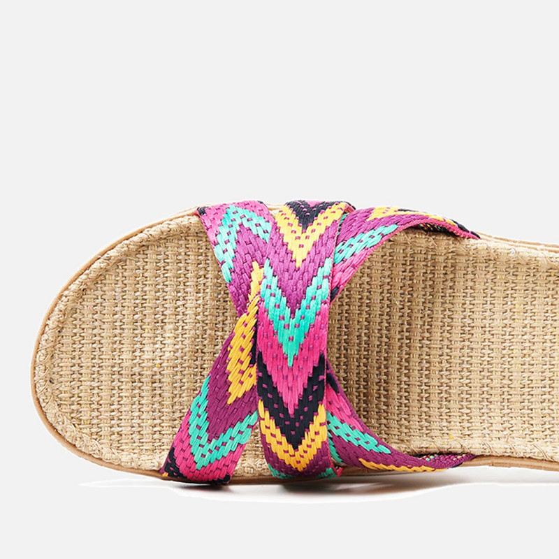 2024-es új alkalmi tornacipők otthoni papucsokhoz Nyáron Vegyes színek Padló Nő Beltéri Lapos Cipők Kereszt vászon papucs