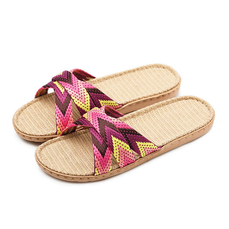 2024-es új alkalmi tornacipők otthoni papucsokhoz Nyáron Vegyes színek Padló Nő Beltéri Lapos Cipők Kereszt vászon papucs