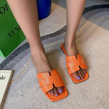 Καλοκαιρινές παντόφλες Γυναικείες Flat Luxury σαγιονάρες παραλίας εξωτερικού χώρου Γυναικεία σανδάλια Trend Brand Design Slides Shoes Woman 2023 Big Size 43