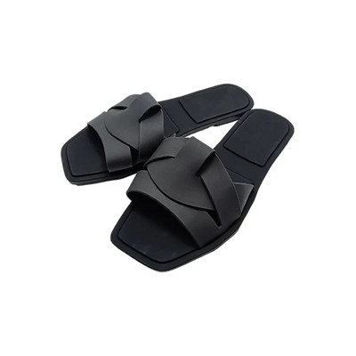 2024. g. Sievietēm jaunas čības ar plakanu apakšu Sieviešu galvas mājas čības Ikdienas vienkrāsainas Vienkāršas sandales čības