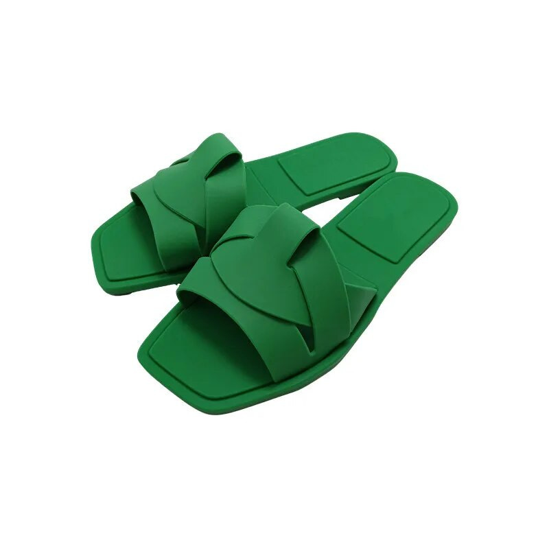 2024. g. Sievietēm jaunas čības ar plakanu apakšu Sieviešu galvas mājas čības Ikdienas vienkrāsainas Vienkāršas sandales čības