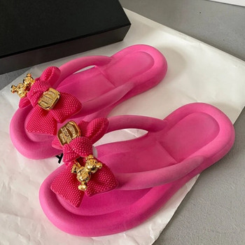 Дамски летни чехли Сладки джапанки с щипка Обувки на платформа Дамски модни плажни сандали на открито Дамски ежедневни плоски пързалки