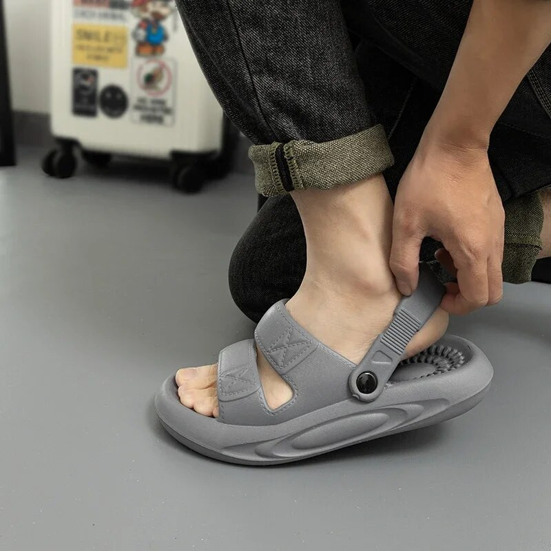 Kültéri férfi szandálok Breath könnyű papucsok kerti cipők klumpák pár strand alkalmi cipők csúszásmentes fürdőszobai papucsok beltéri papucsok