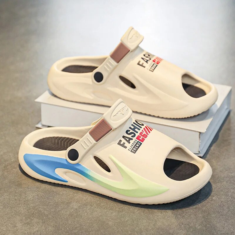 Vasaras vīriešu vannas istabas sandales ikdienas apavi Platforma, mīkstas, nodilumizturīgas vīriešu sandales āra pludmales flip-flop sprādzienbīstams stils