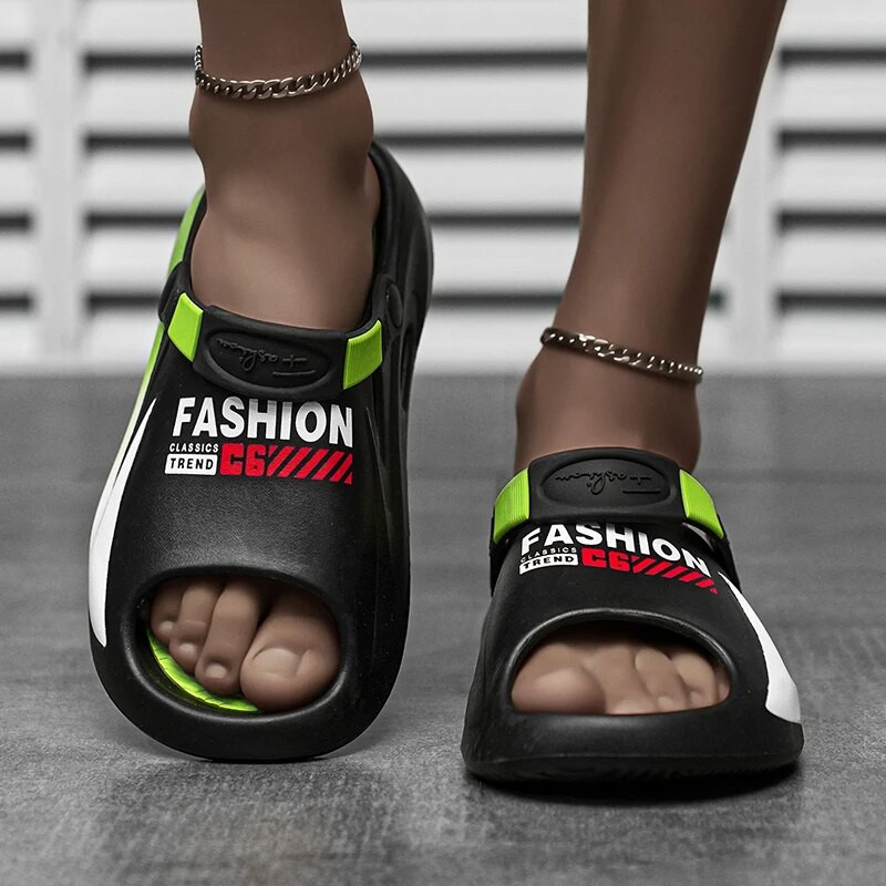 Vasaras vīriešu vannas istabas sandales ikdienas apavi Platforma, mīkstas, nodilumizturīgas vīriešu sandales āra pludmales flip-flop sprādzienbīstams stils
