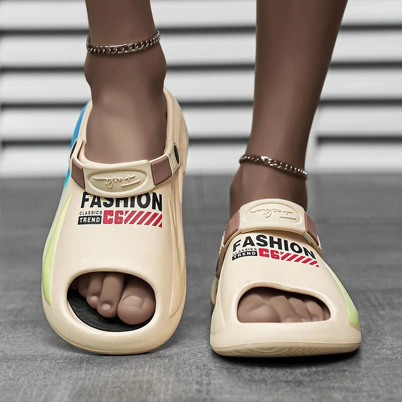 Vasaras vīriešu vannas istabas sandales ikdienas apavi Platforma, mīkstas, nodilumizturīgas vīriešu sandales āra pludmales flip-flop sprādzienbīstams stils