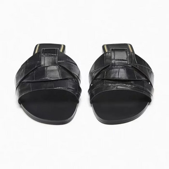 Четири цвята Летни нови дамски обувки Кръстосани плоски сандали Обикновени сандали Дамски връхни дрехи Чехли