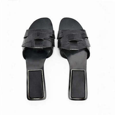 Четири цвята Летни нови дамски обувки Кръстосани плоски сандали Обикновени сандали Дамски връхни дрехи Чехли