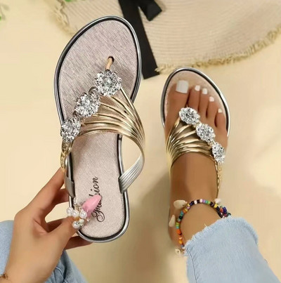 Sieviešu puķainas, plakanas flip Flops vasarā ar vaļēju purngalu, neslīdoši slīdkurpes Modes āra pludmales slidkalniņu sandales