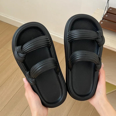 Sieviešu čības 2024. g. vasara, jauna mode, neslīdoši pludmales āra sandales Sieviešu masīvi atvērti pirksti mājas iekštelpu apavi