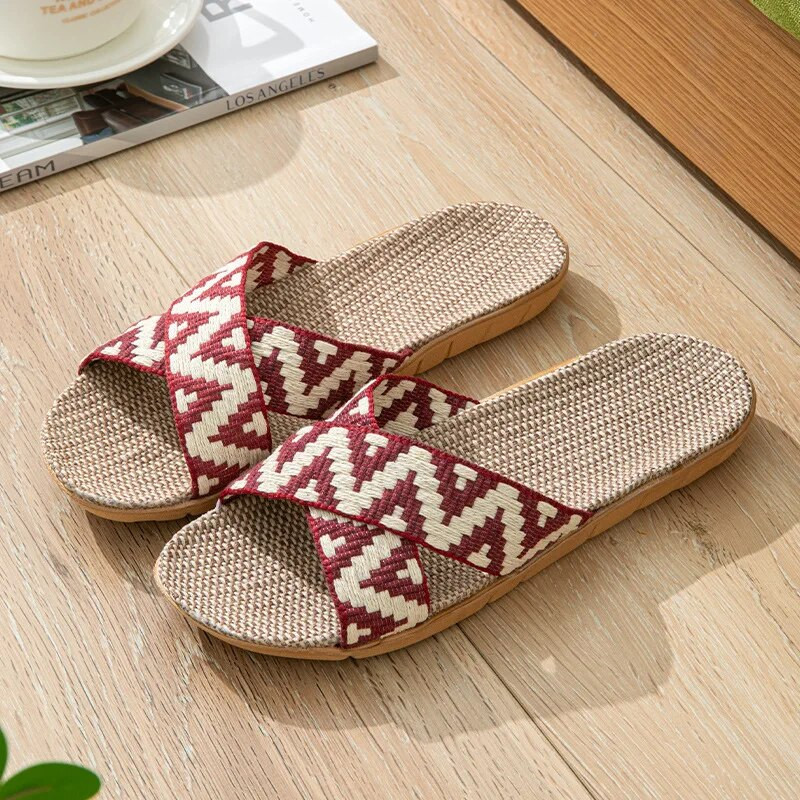 Nyári vászonpapucs női otthon Padló csúszásgátló csúszás női kényelmes papucs lapos cipő Női Zapatos Mujer