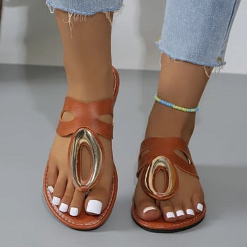 Дамски чехли Ново лято 2024 Модни плоски джапанки Дамски ежедневни Елегантни луксозни удобни обувки за жени Zapatos Mujer