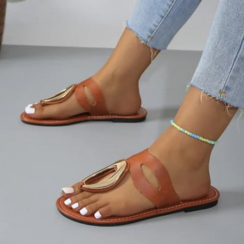 Дамски чехли Ново лято 2024 Модни плоски джапанки Дамски ежедневни Елегантни луксозни удобни обувки за жени Zapatos Mujer