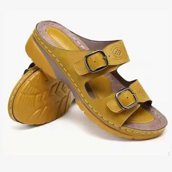 2023 Сандали на танкетке Обувки за жени Модни обувки с катарама за колан Външни чехли за ходене Нехлъзгащи се дамски обувки с отворени пръсти