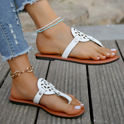 Sieviešu čības ārpus telpām ikdienišķas pludmales Sieviešu apavi vasarā, jauni plakanie sandales, pastaigu saspraude purngals Rome sprādze, dāmu slidkalniņi