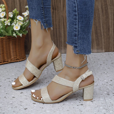Női szandálok 2024 nyári női keresztbefűzhető szandálok divatos Bling nyitott orrú elegáns női cipők kényelmes szexi szandálok