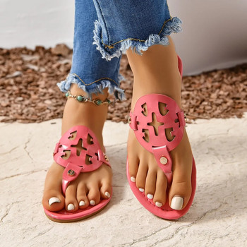 Καλοκαιρινές γυναικείες σαγιονάρες Thong Beach Slides Leisure Holiday Beach Toe-Clip Flat slippers Γυναικεία επώνυμα παπούτσια Σανδάλι Plus Size 43