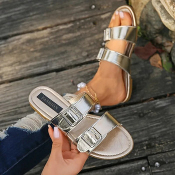 2024 Летни нови дамски чехли Модни отворени пръсти Елегантни гладиаторски обувки Дамски плоски външни плажни ежедневни чехли Дамски